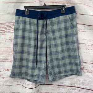 PrAna Plaid Board Shorts Swim Trunks Mens 34 Casual Athletic‎